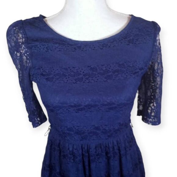 BY & BY COBALT BLUE LACE DRESS SZ.M EUC. - Picture 2 of 7